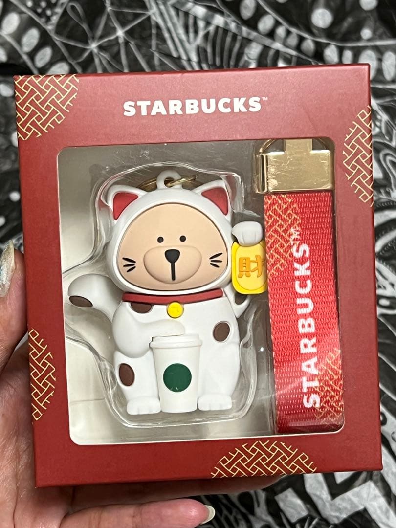 完売　人気　海外　スターバックス　台湾　ベアリスタ　キーホルダー　だるま　招き猫