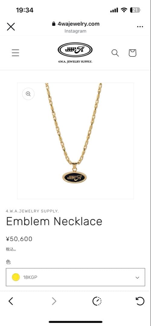 アクセサリー 4.W.A.JEWELRY SUPPLY Emblem Necklace