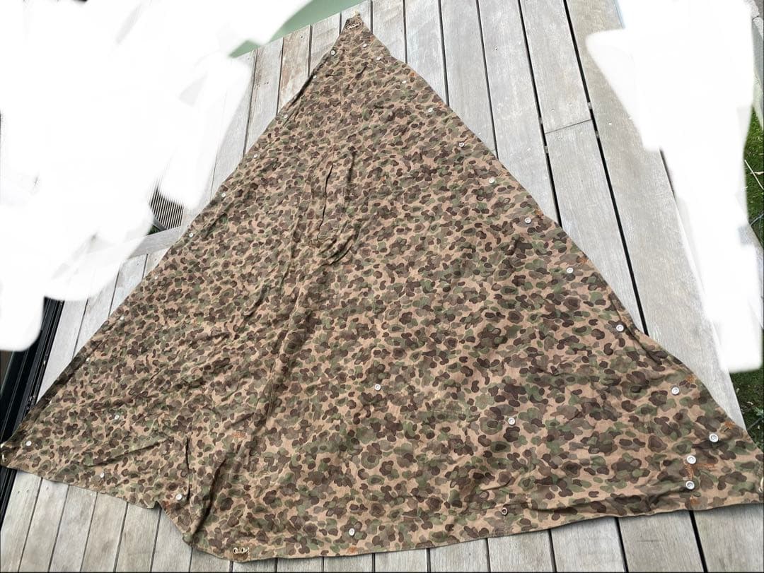 50sビンテージ　オーストリア軍　スワンプカモ　ツェルトバーン　軍幕　ポンチョ③