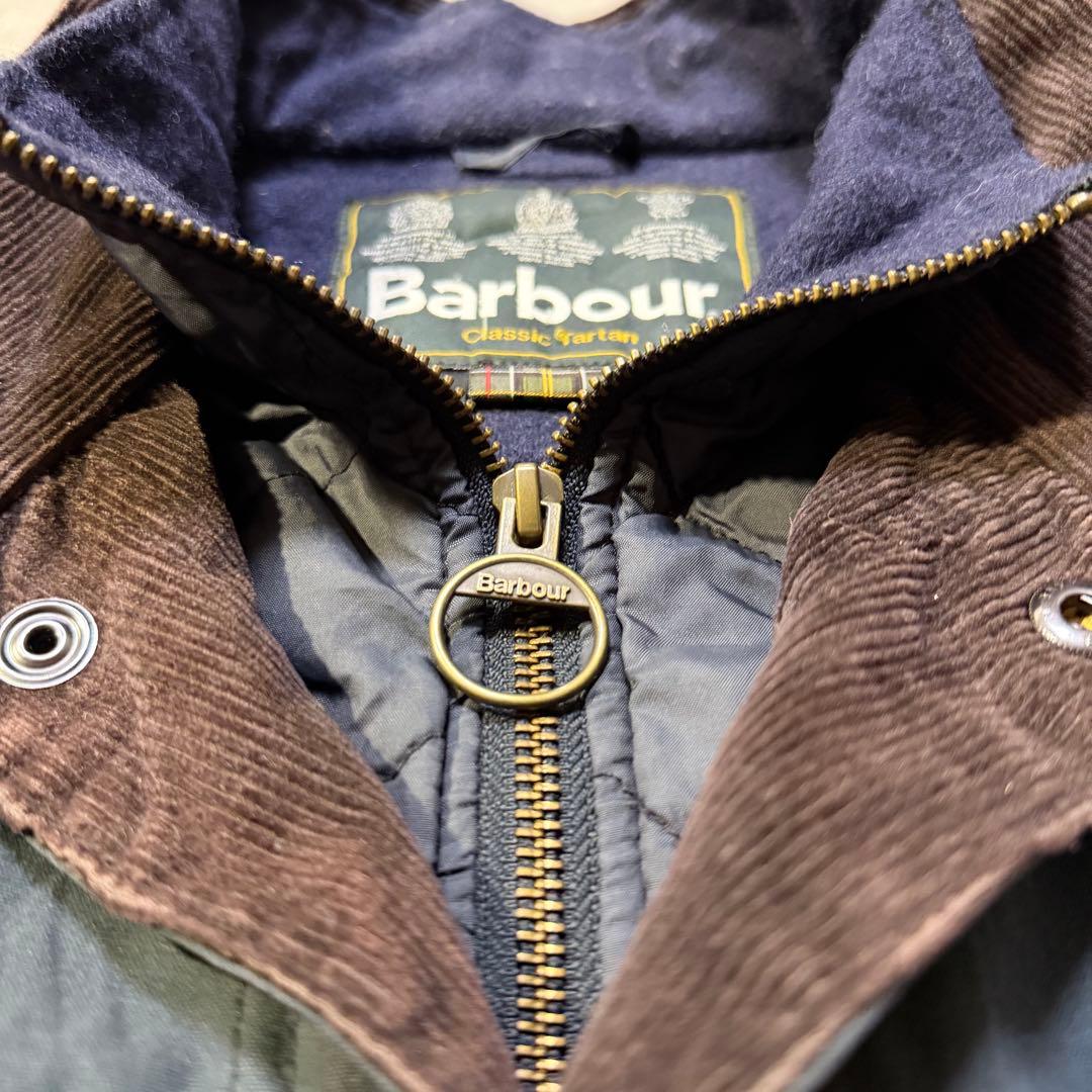Barbour OGSTON WAXED JKT レザーエルボーパッチ ネイビー