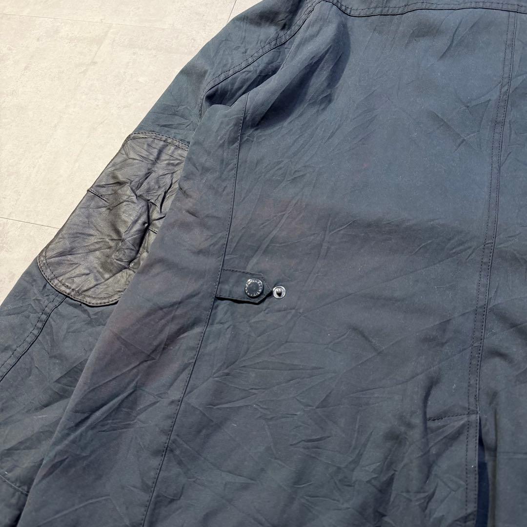 Barbour OGSTON WAXED JKT レザーエルボーパッチ ネイビー