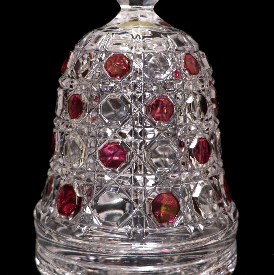 オールド・バカラ上級作品 ワインレッド色被せ装飾 ディアマン・ピエーリー 呼び鈴