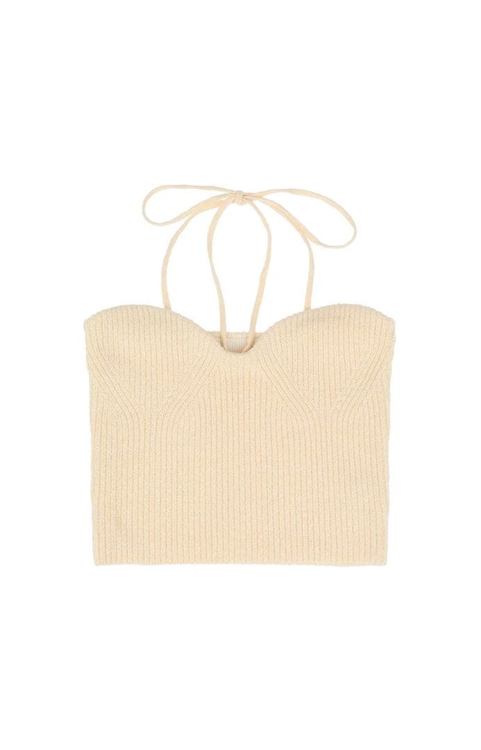 トップス clane HEATHER COTTON KNIT TUBETOP