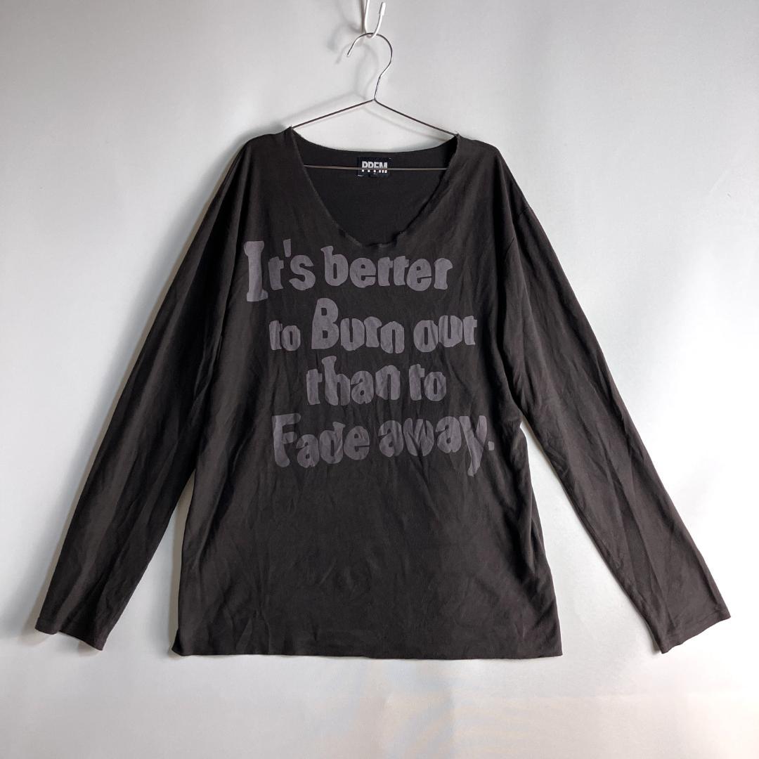 00s PPFM ロンT y2k ネオグランジ Vネック 英字 カートコバーン