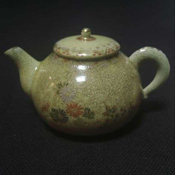 薩摩焼　玉山　古薩摩　急須　煎茶碗　茶器　茶器セット　骨董　アンティーク　ウ10