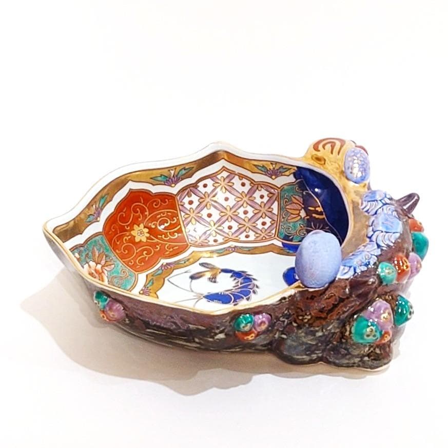 林九郎窯 鈴付き磯貝型飾り鉢