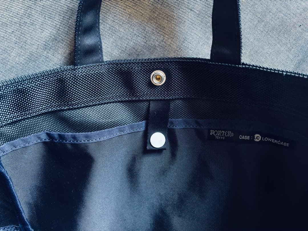 シ*ッ様 【ほぼ未使用】PORTER 縦型トートバッグ ネイビー ビジネス対応
