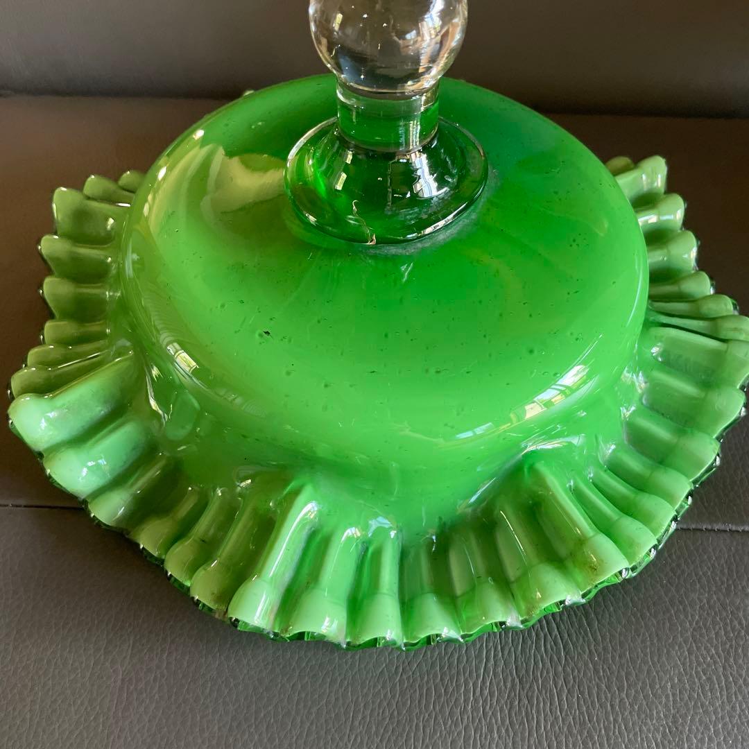 大正ガラス 脚付フリルガラスコンポート