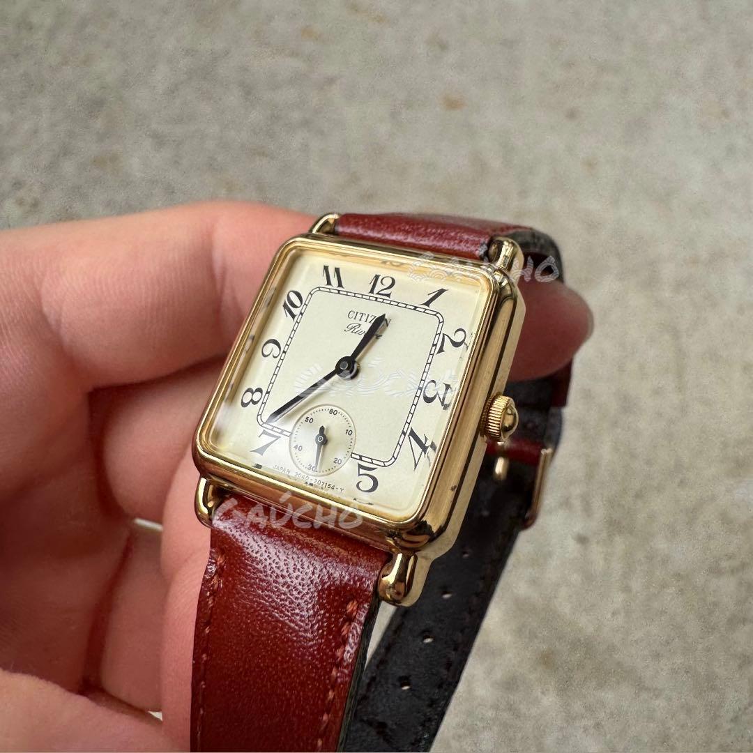 【新品電池】citizen レクタンギュラー スクエア tank 美品 スモセコ