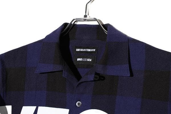 ウィンダンシー ゴッドセレクション ネルチェックシャツ S BLUE