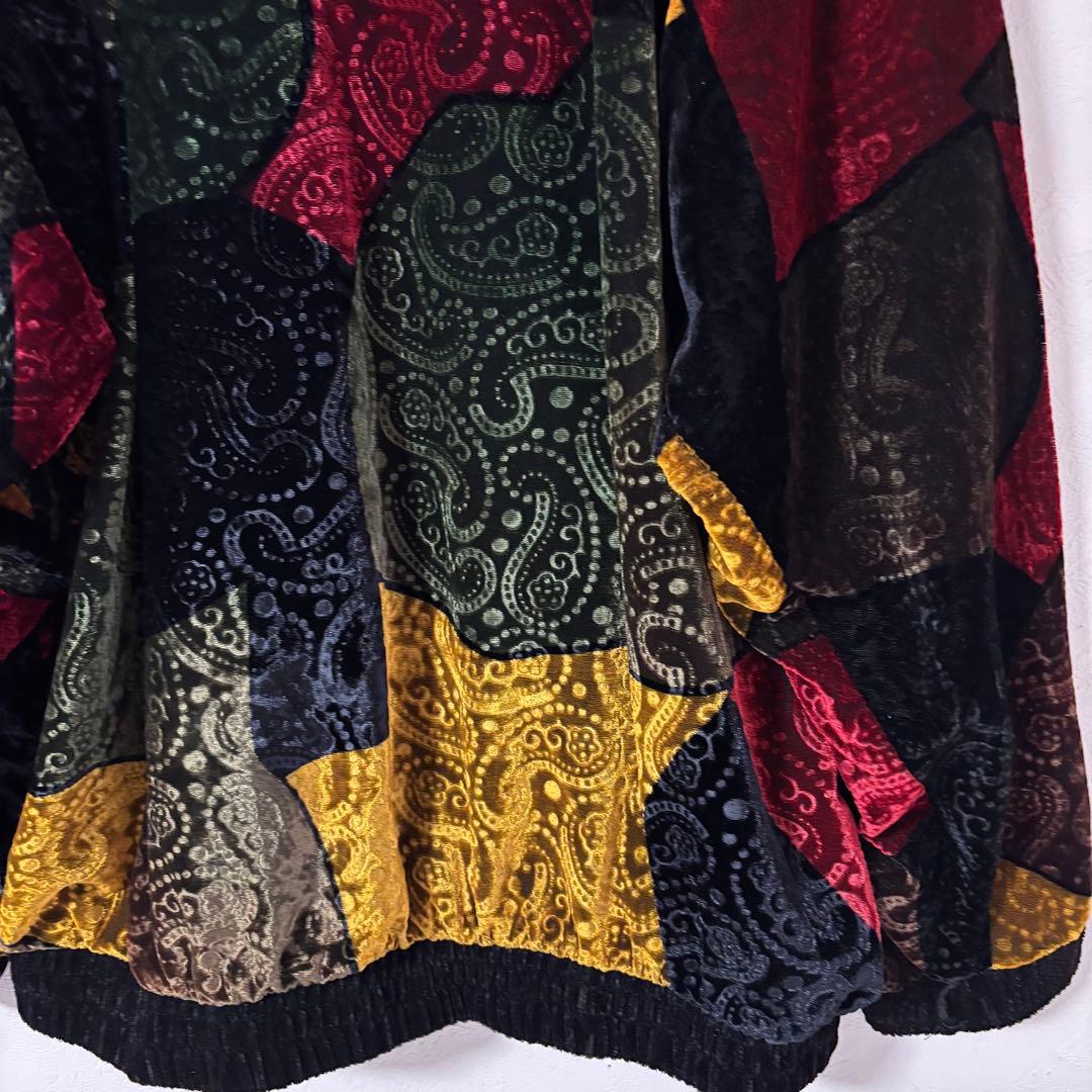 Jackie Vital ヴィンテージ　ベロアジャケット　フルジップ　ペイズリー