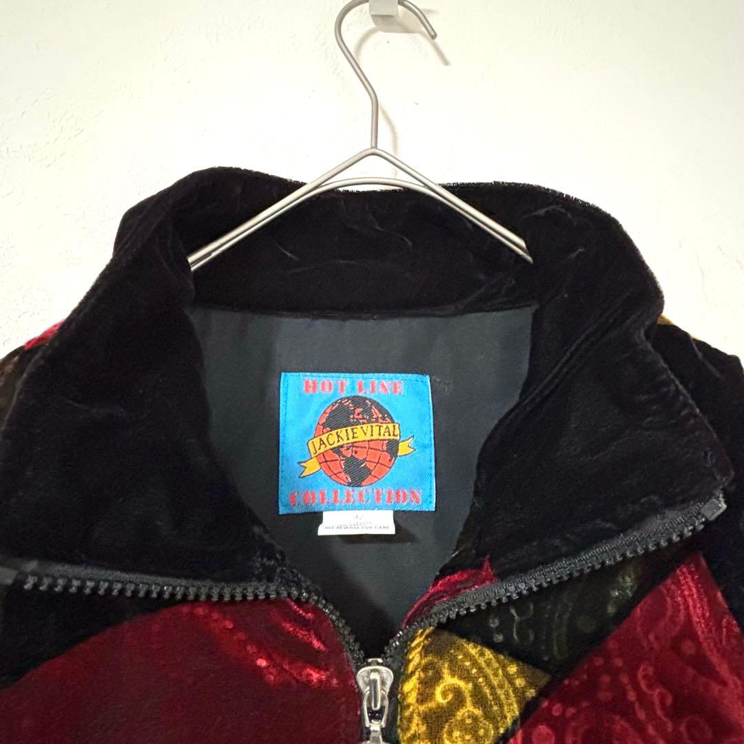 Jackie Vital ヴィンテージ　ベロアジャケット　フルジップ　ペイズリー