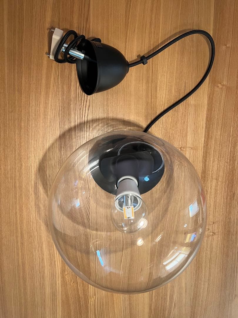 ペンダントライト　ガラス　引掛シーリング　φ25cm Lサイズ　電球付き