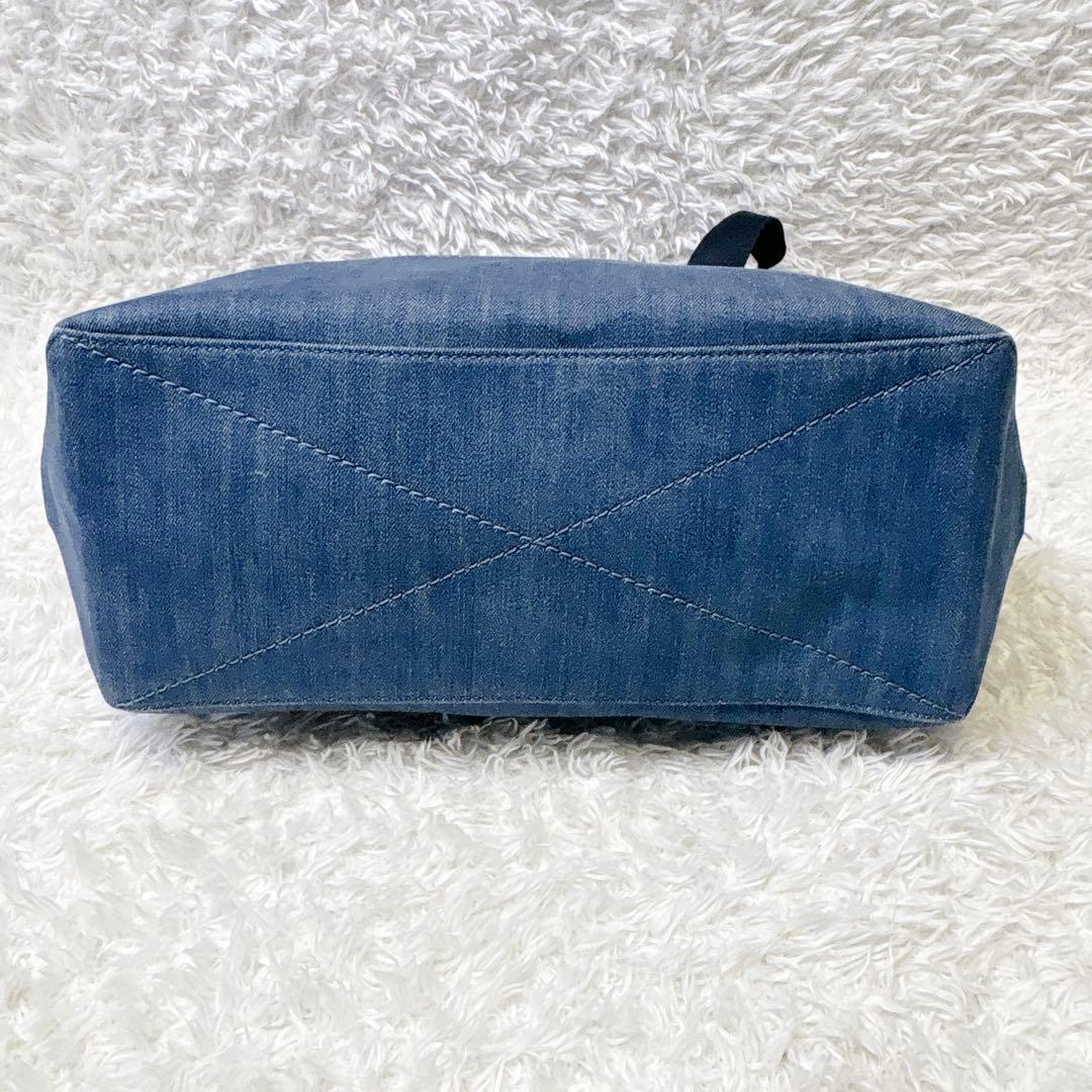 【美品】コーチ キャンバス デニムトートバッグ デニム 馬車ロゴ A4収納