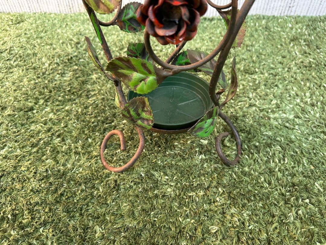 【アイアン傘立て】イタリア製　アンブレラスタンド　薔薇造形　ヨーロピアン