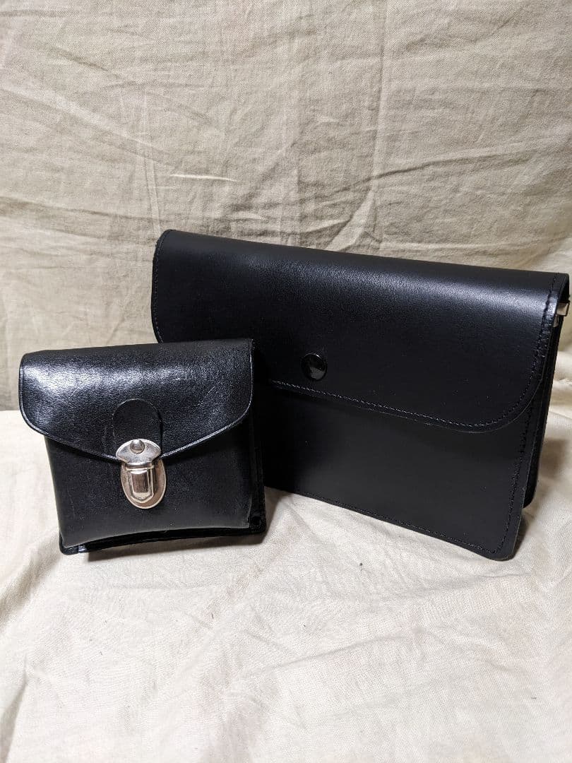 専用　昭和　白バイ　警官　交通機動隊 切符　書類　小物入 ベルト用バッグ　2点