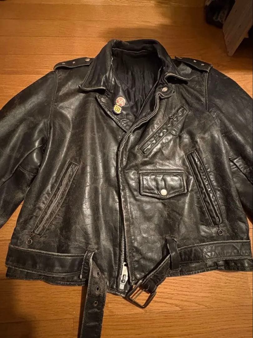 か*な様 60sダブルライダース レザージャケット 黒