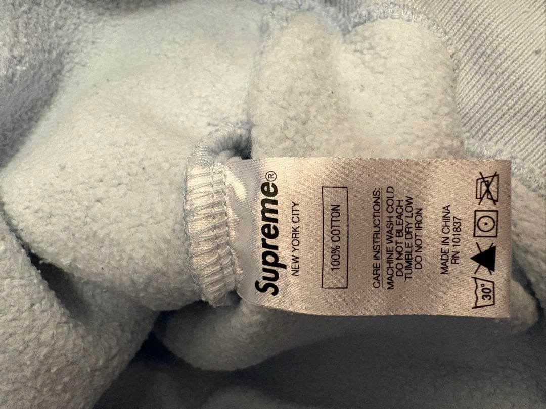 Supreme フード付き パーカー ライトブルー 水色