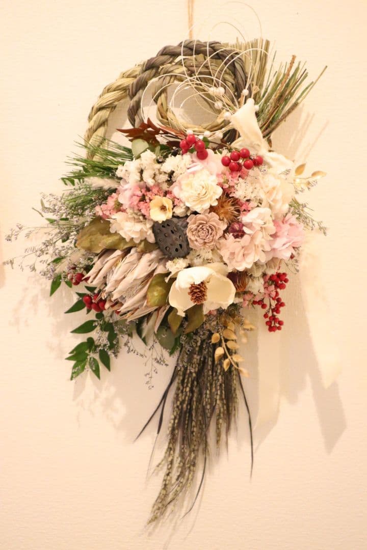 2026年ꕤ︎︎特大しめ縄飾りꕤ︎︎ドライフラワー スワッグ 2way