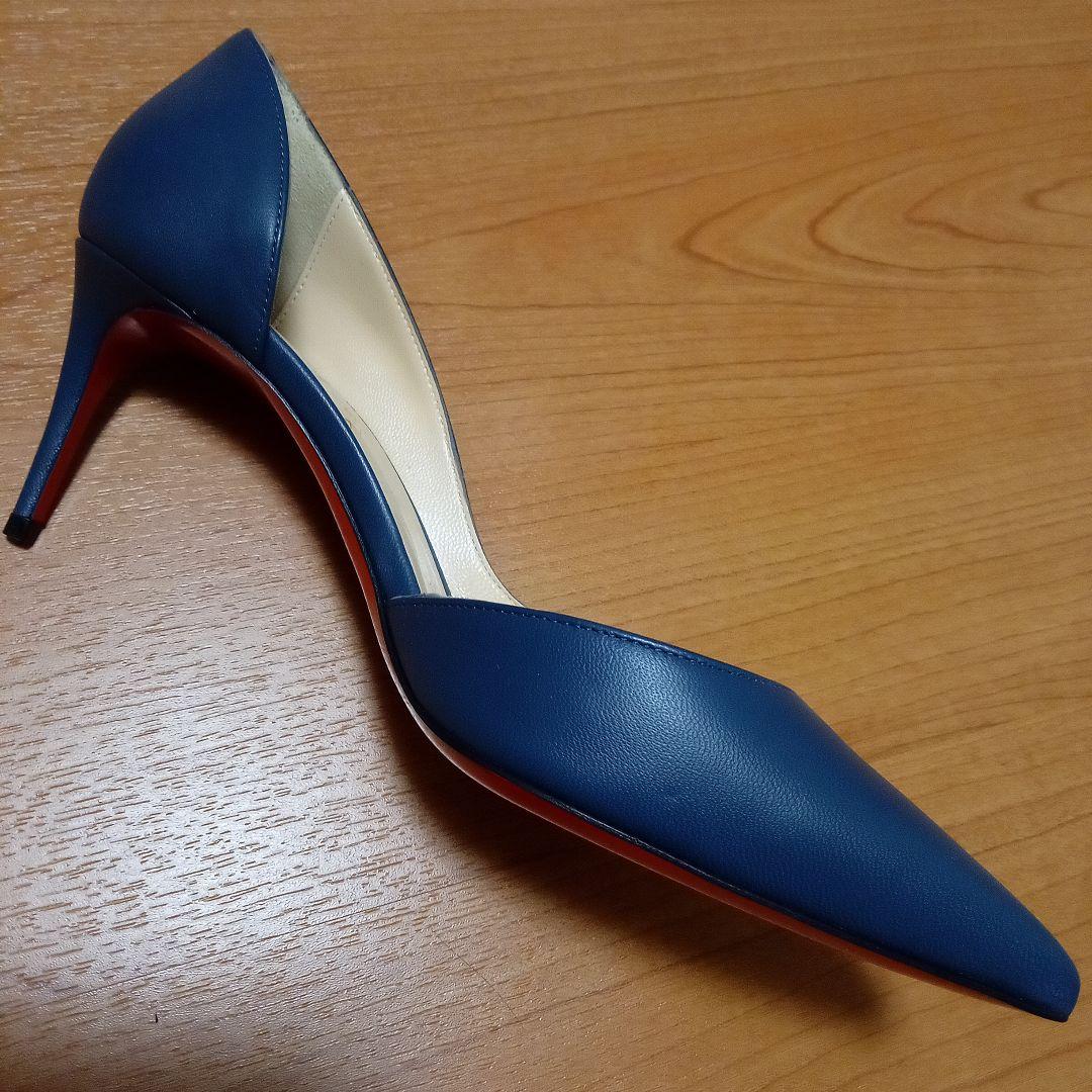 Christian Louboutin 青 レザーハイヒール　ほぼ未使用