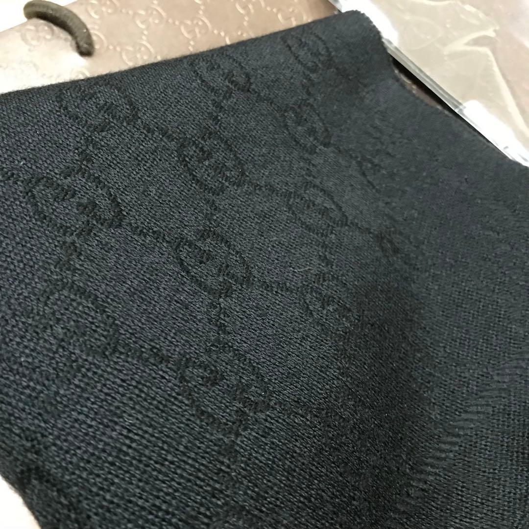 大判ブラック✨GUCCIマフラー❗️グッチマフラー　メンズ　大判　ストール