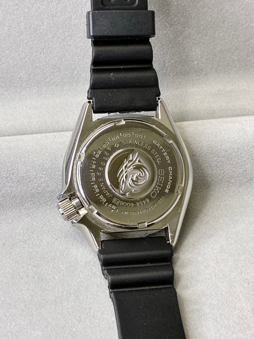 希少 SEIKO ダイバー ホワイト文字盤 6458-600B ベルト・電池新品