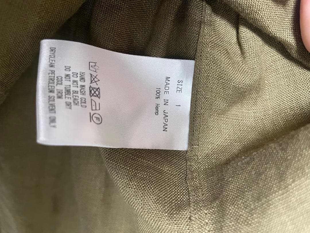 美品　MARKAWARE ヘンプシャツ オリーブ色 長袖