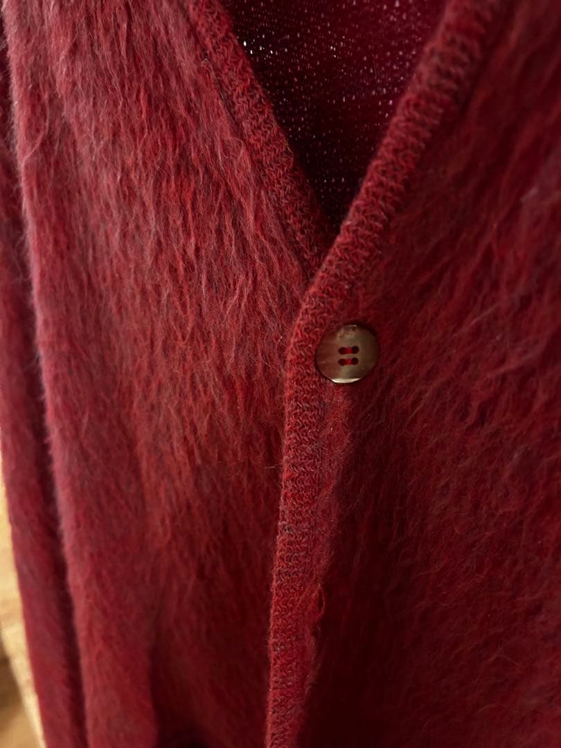 60s Sears モヘア混 カーディガン レッド L ビンテージ ORLON