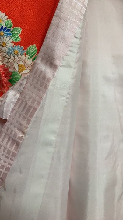 3MKO238 子供用 振袖 着物 花柄 朱色 七五三