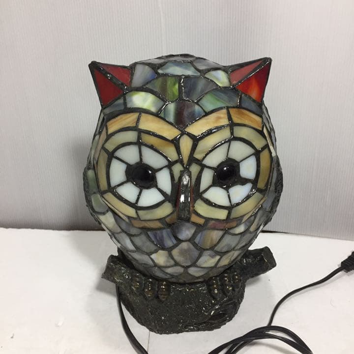 ステンドグラス 照明 フクロウ