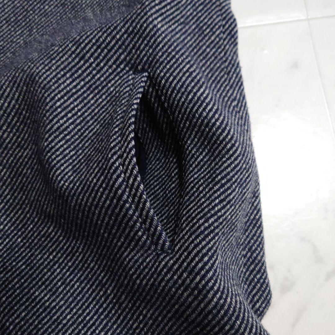 美品♪定価5.9万ノーコントロールエアー ラムウール100 杢ツイルロングコート