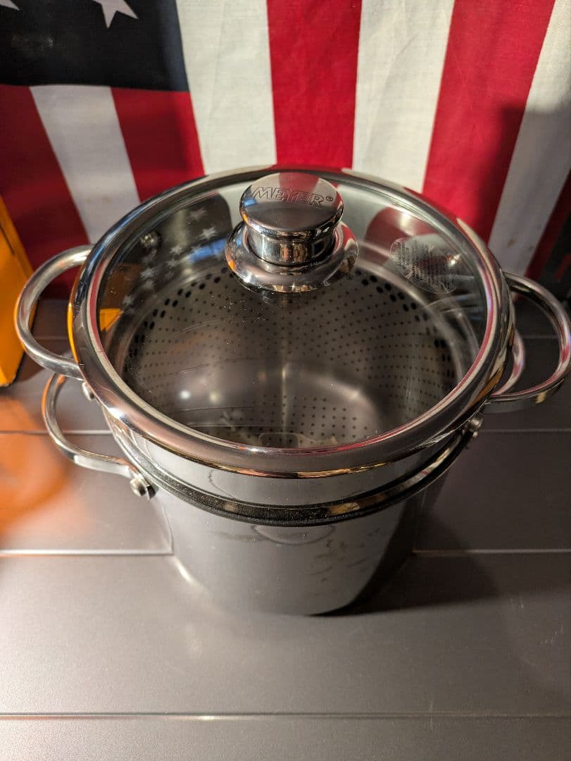 新品未使用 MEYER 20cm パスタ麺類 蒸し料理 無水 鍋 万能鍋