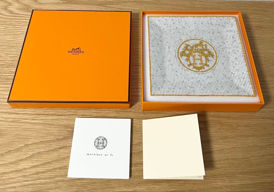 カレ No3 トレー HERMES エルメス プレート 皿 モザイク ゴールド