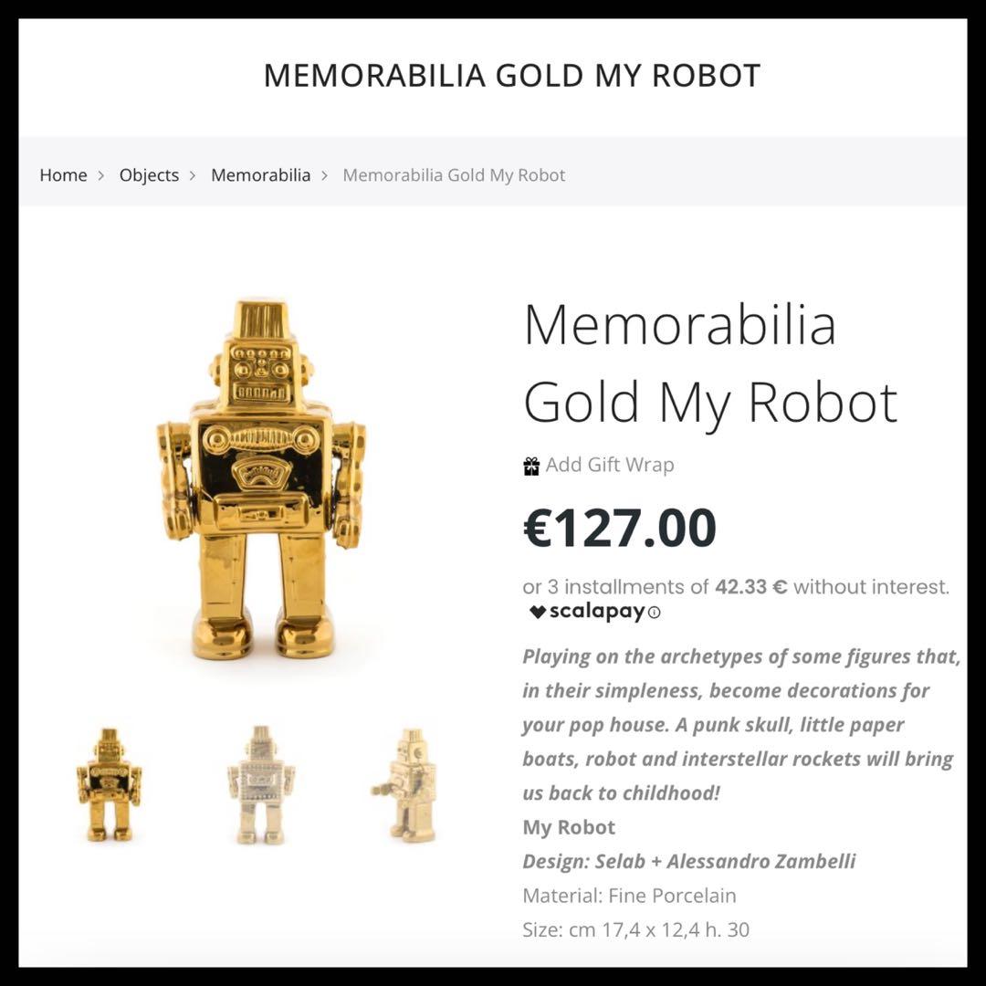 希少【限定品】SELETTI ゴールド ロボット ✨セレッティ ✨ インテリア