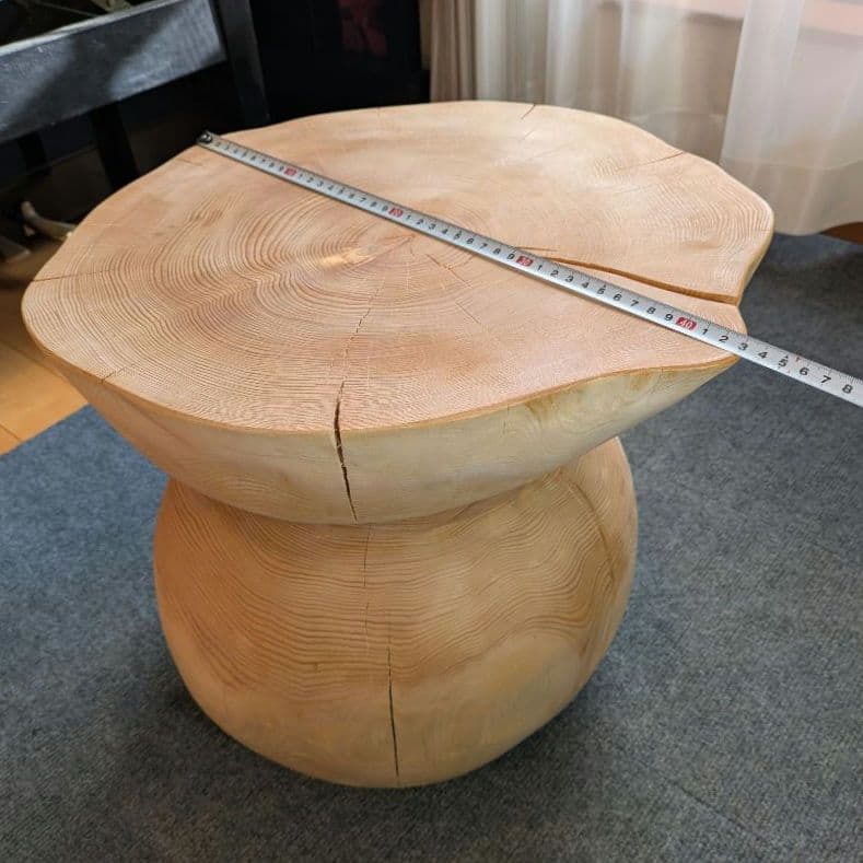 天然ヒバ　大型　切り株　丸太　椅子　スツール　テーブル　高さ約41.5cm