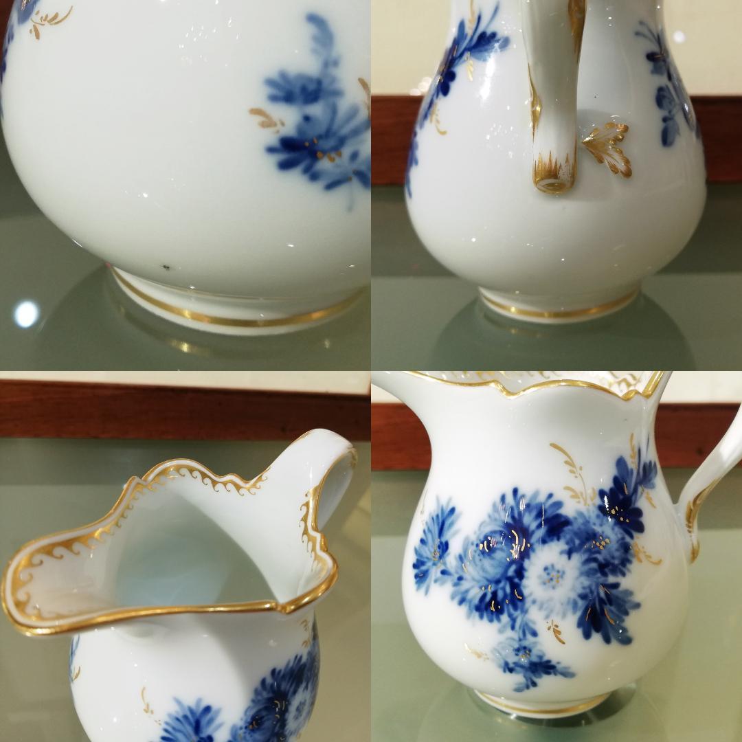 ◆1924～マイセン 青い花 カマイユ クリーマー シュガーポット
