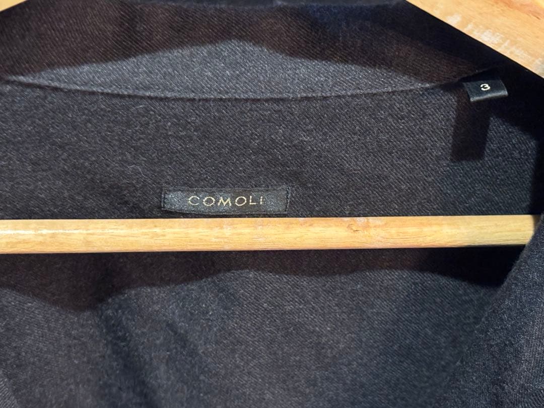 COMOLI 23AW ウールビエラスキッパーシャツ