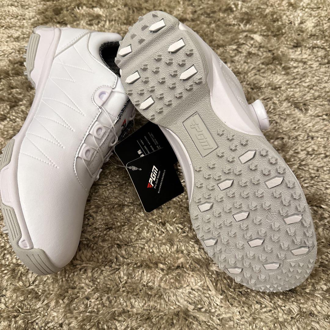 【新品】PGM ゴルフシューズ ホワイト ダイヤル式靴紐 スニーカー レディース