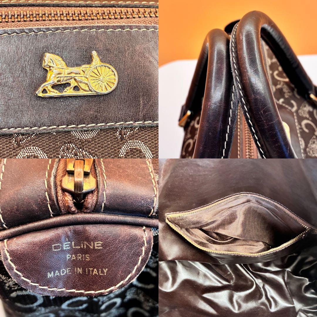 CELINE セリーヌ マカダム柄 ボストンバッグ トラベル オールドセリーヌ