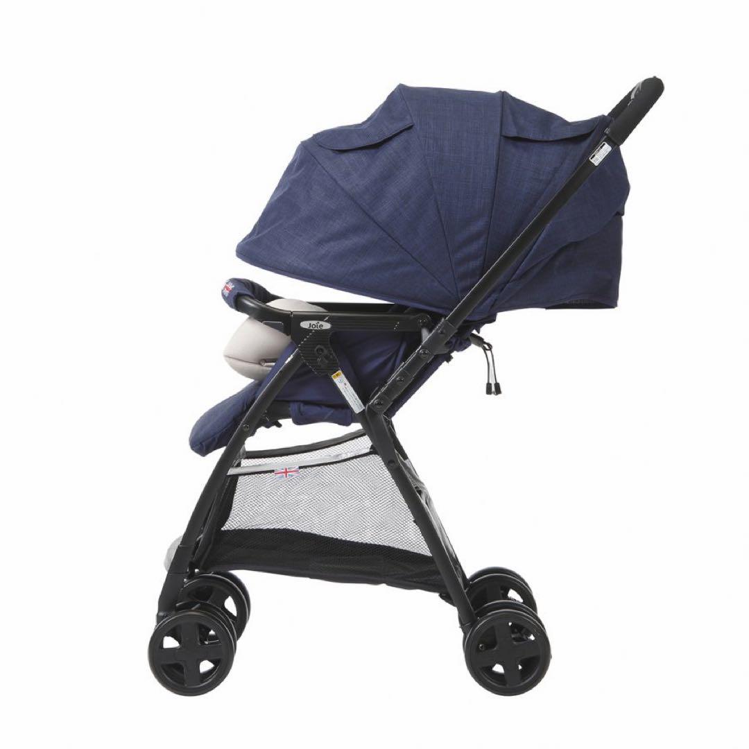 美品 Joie ベビーカー スマバギ エクリプス ネイビー フットマフ フック付