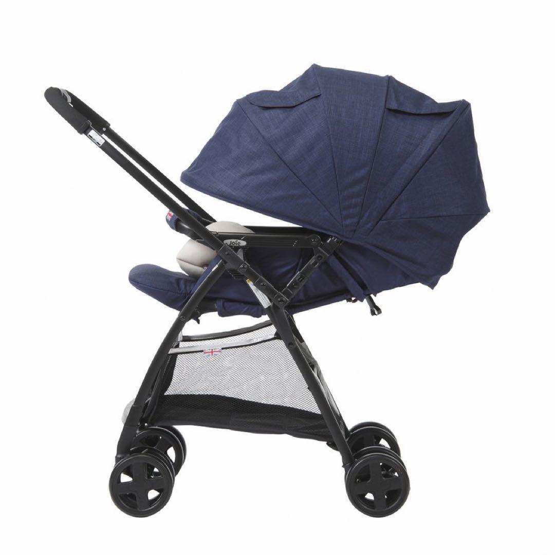 美品 Joie ベビーカー スマバギ エクリプス ネイビー フットマフ フック付