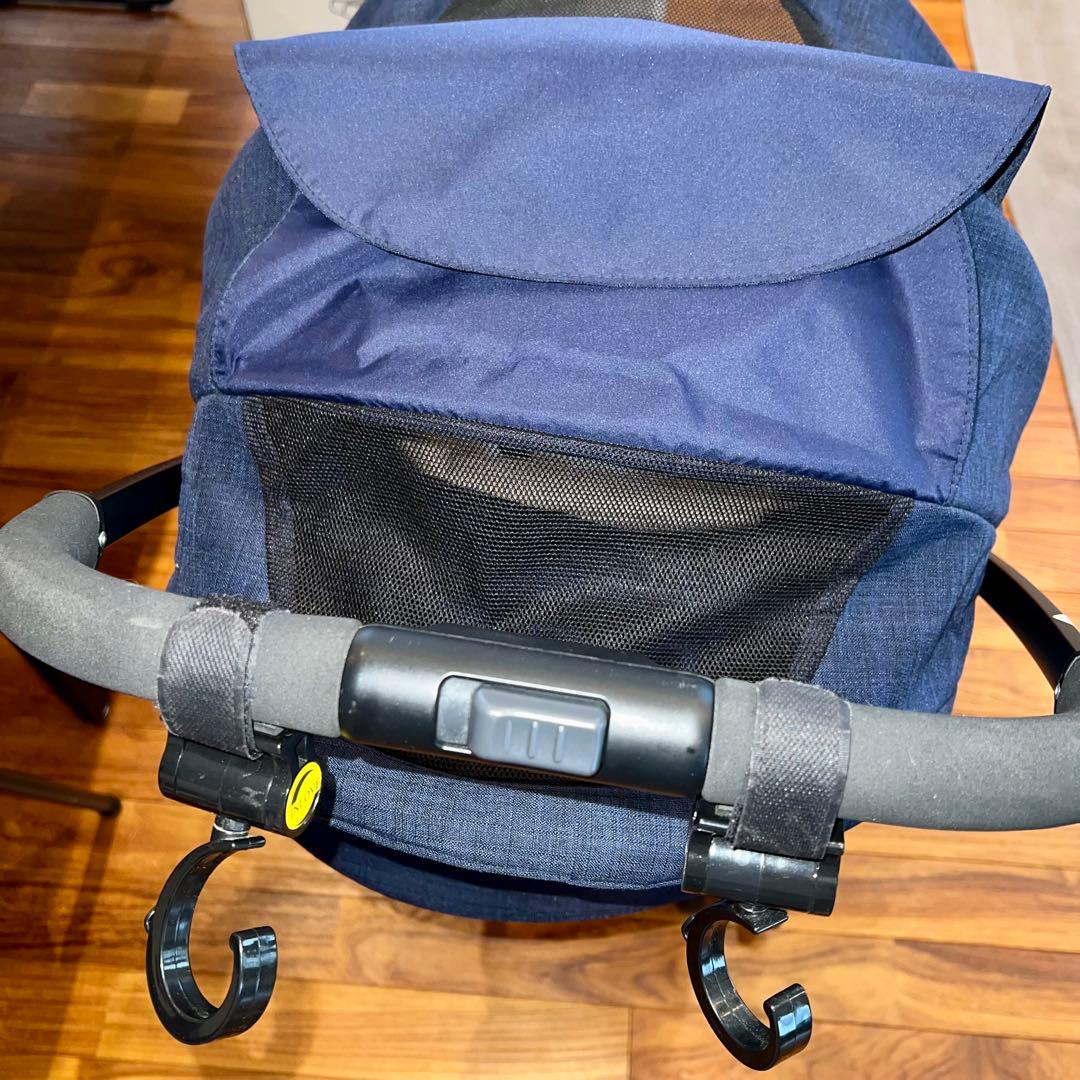 美品 Joie ベビーカー スマバギ エクリプス ネイビー フットマフ フック付