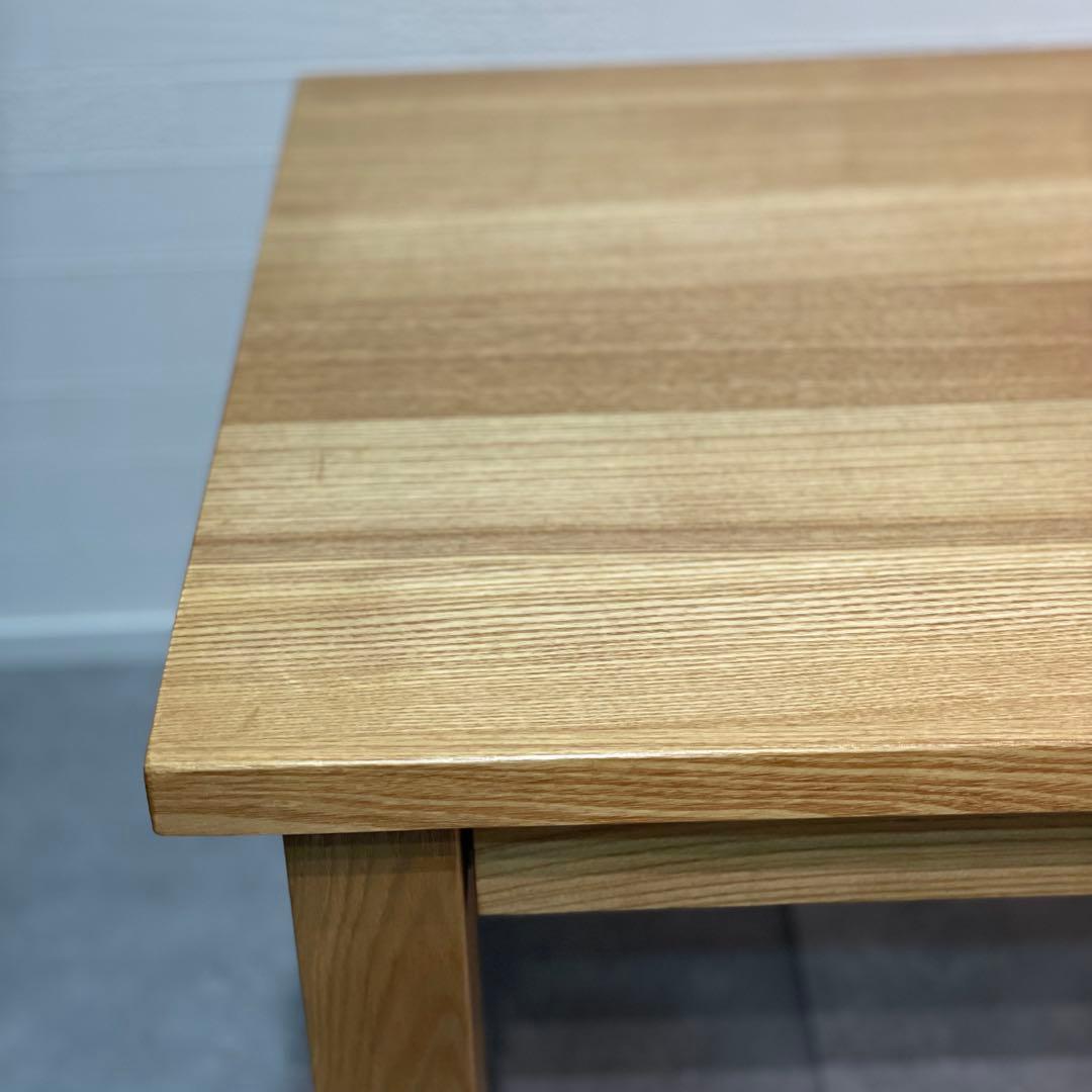 無印 木製 タモ材 ローテーブル 座卓 引き出し付き 60×90㎝ 廃番品 美品