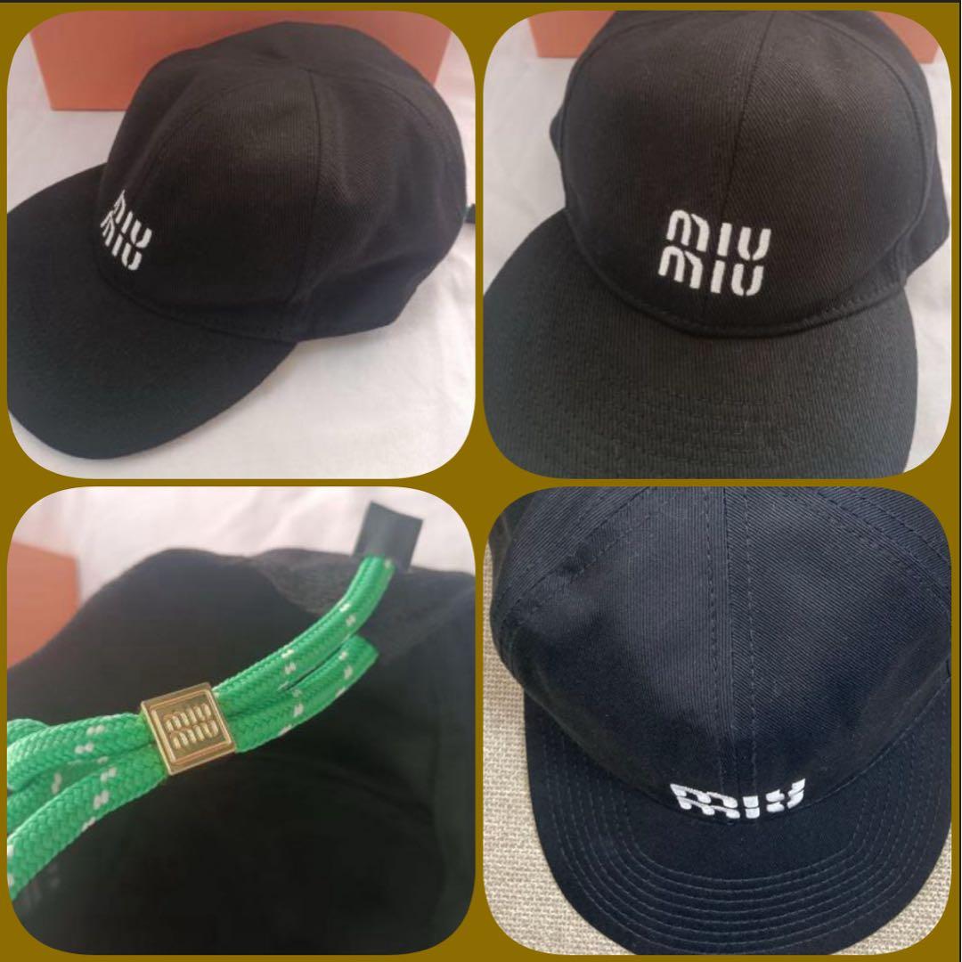美品⚫︎miu miu 黒ベースボールキャップ