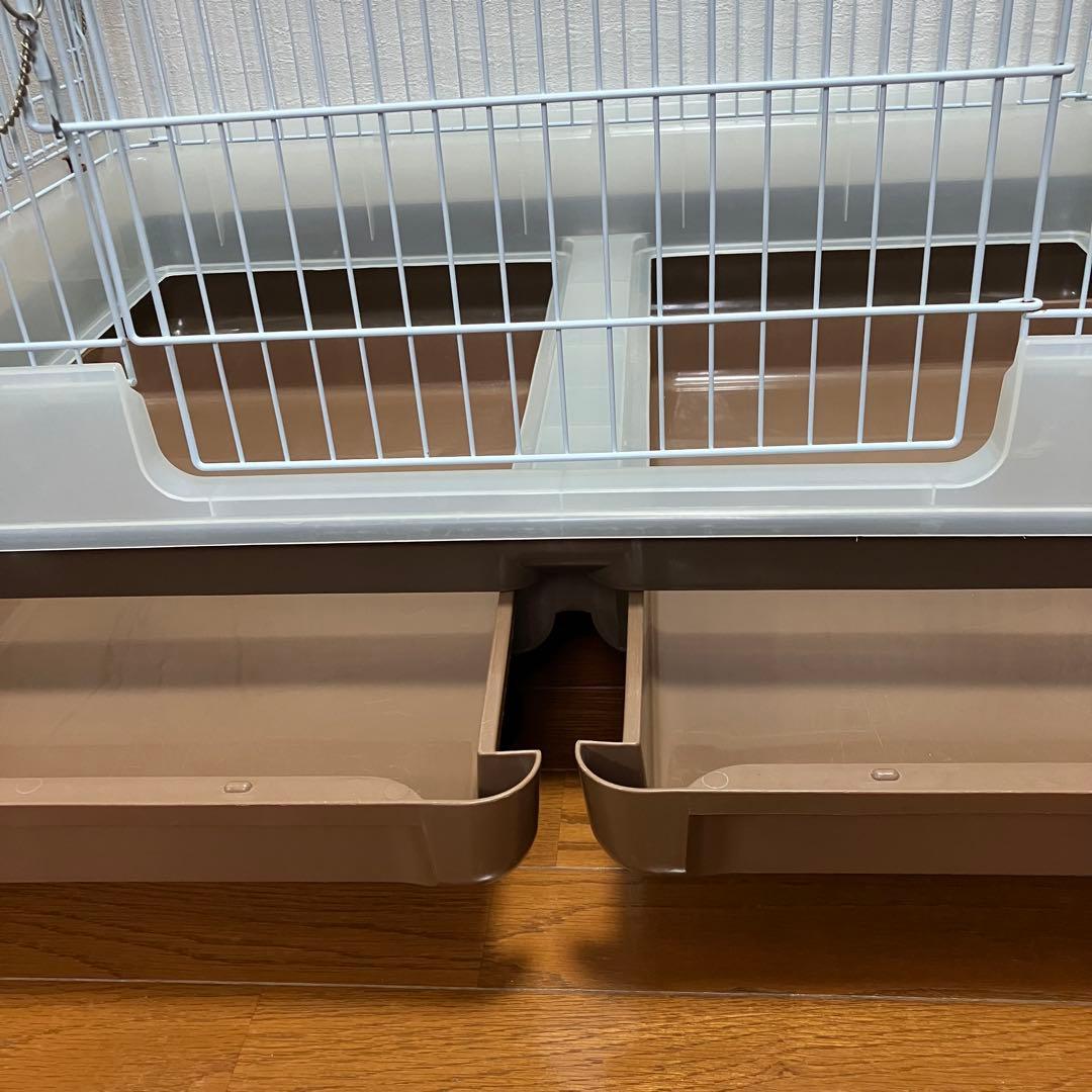 マルカンうさぎのカンタンおそうじケージワイド茶