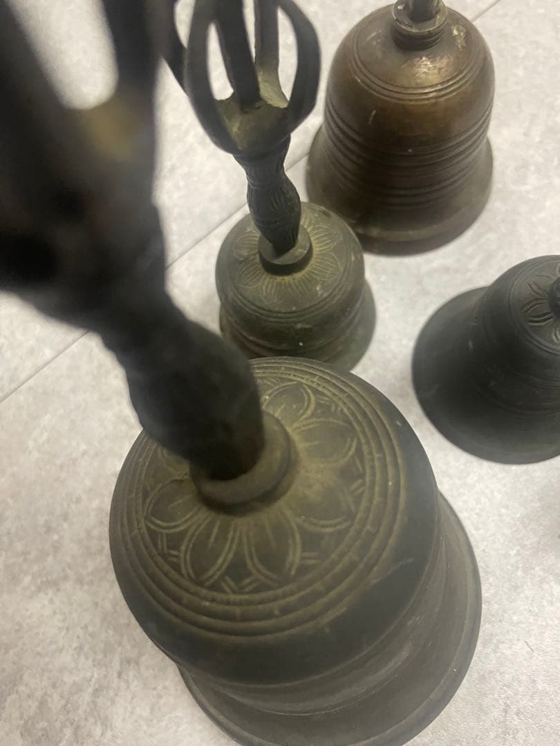 五鈷鈴　金剛鈴　持鈴　法器　5個　まとめて　骨董　古美術　アンティーク