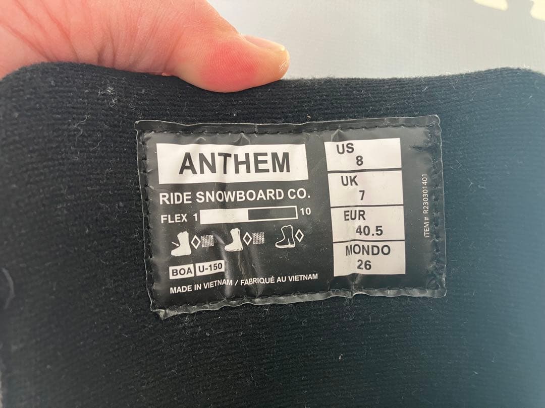 RIDE ANTHEM 26.0cm スノーボード ブーツ BOA 中古