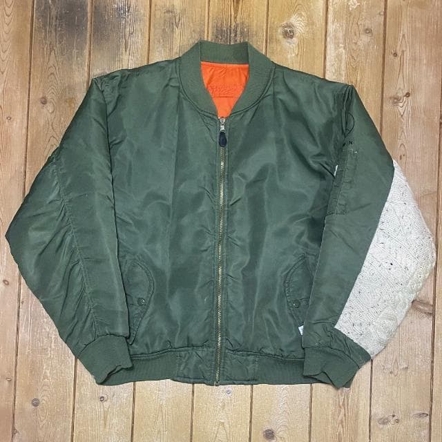 dawn リメイク 袖ニット切替 MA-1 フライトジャケット 再構築 カスタム