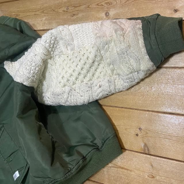 dawn リメイク 袖ニット切替 MA-1 フライトジャケット 再構築 カスタム