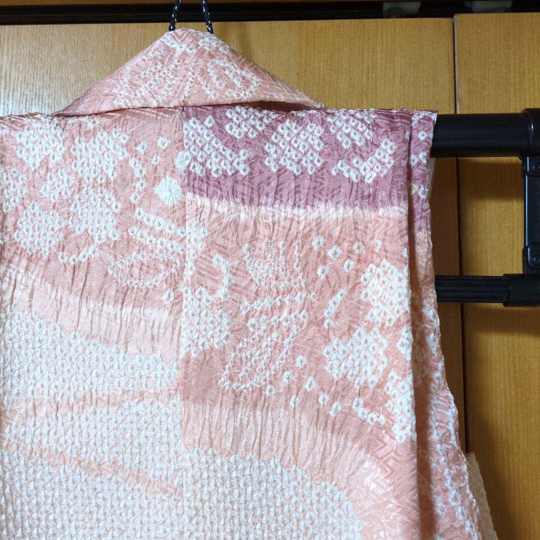 七五三３歳女の子正絹総絞り手縫いの被布（中綿無し）くすみカラー